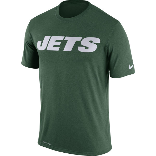 New York Jets Nike Legend Wordmark Essential 3 Performance T-Shirt Green
