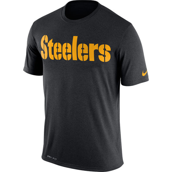 Pittsburgh Steelers Nike Legend Wordmark Essential 3 Performance T-Shirt Black