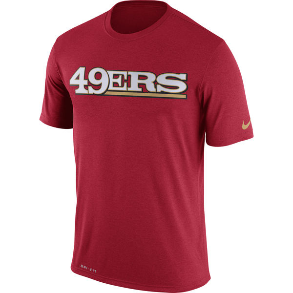 San Francisco 49ers Nike Legend Wordmark Essential 3 Performance T-Shirt Scarlet