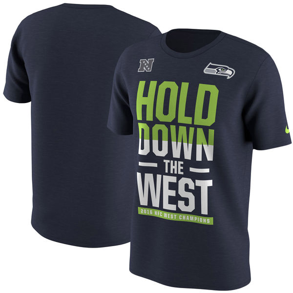 Seattle Seahawks Nike 2016 NFC West Division Champions T-Shirt College Navy