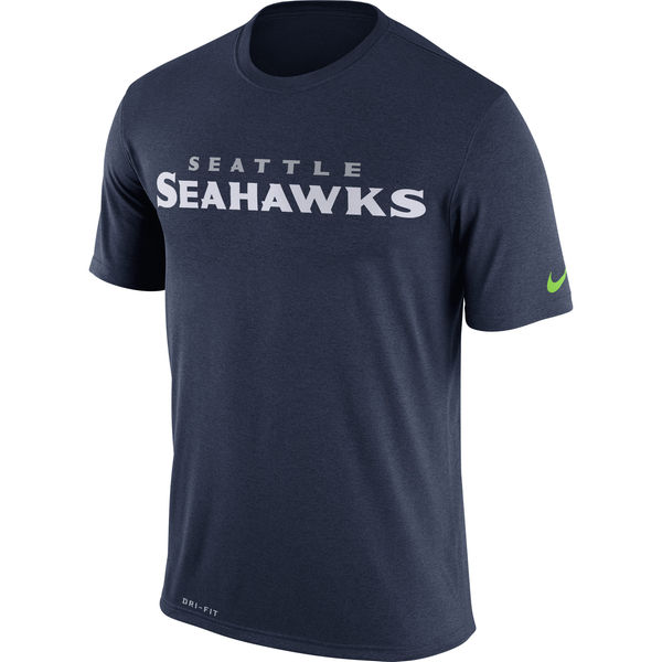 Seattle Seahawks Nike Legend Logo Essential 3 Performance T-Shirt Navy