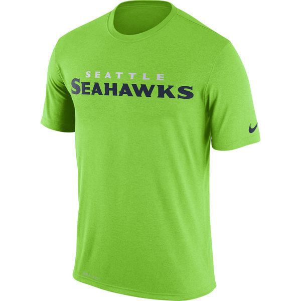 Seattle Seahawks Nike Legend Wordmark Essential 3 Performance T-Shirt Neon Green