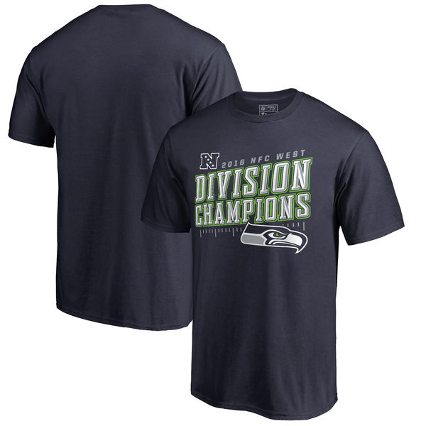 Seattle Seahawks Pro Line by Fanatics Branded 2016 NFC West Division Champions Big & Tall Inches T-Shirt College Navy