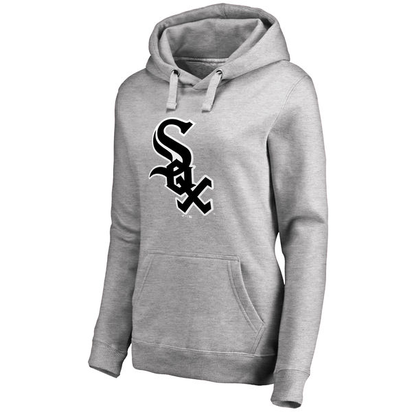 Chicago White Sox Women's Secondary Color Primary Logo Pullover Hoodie Ash