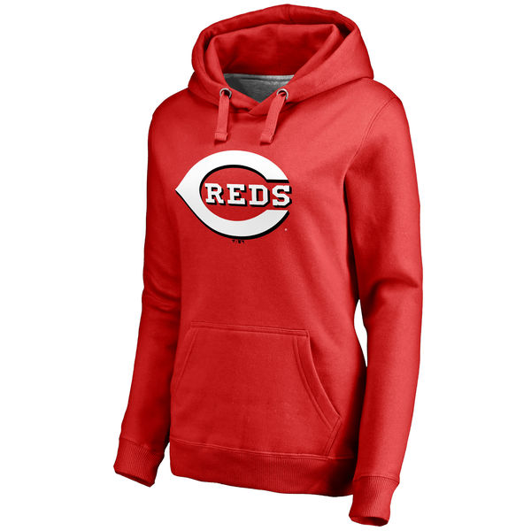 Cincinnati Reds Women's Team Color Primary Logo Pullover Hoodie Red