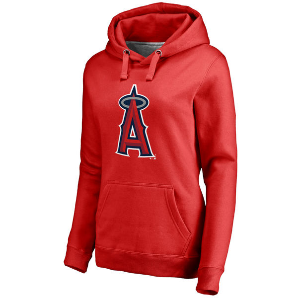 Los Angeles Angels Women's Team Color Primary Logo Pullover Hoodie Red