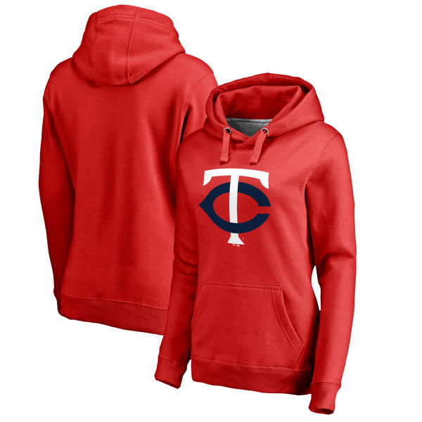 Minnesota Twins Women's Plus Sizes Primary Team Logo Pullover Hoodie Red