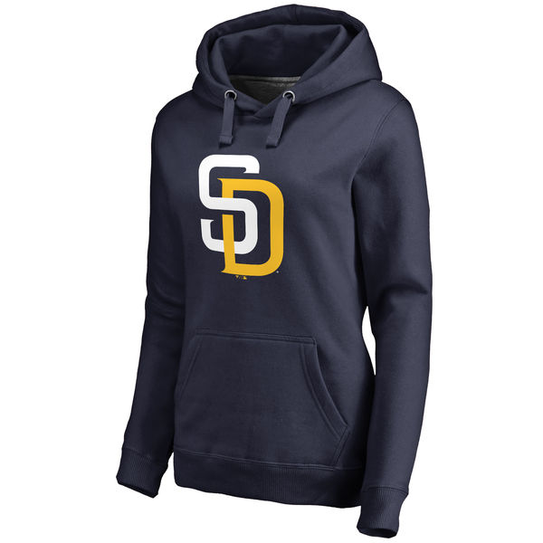 San Diego Padres Women's Team Color Primary Logo Pullover Hoodie Navy