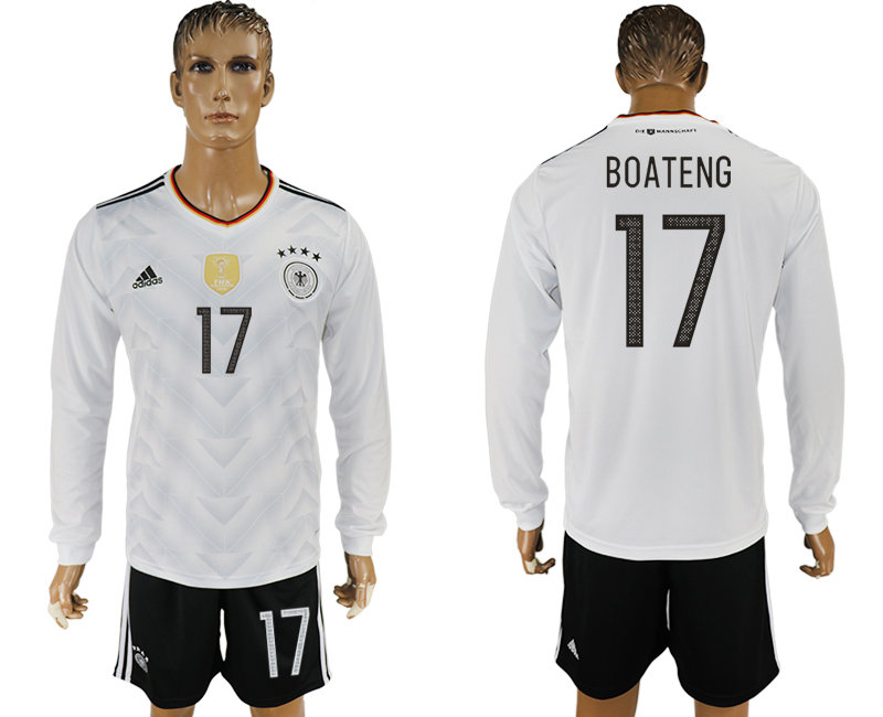 Germany 17 BOATENG Home 2017 FIFA Confederations Cup Long Sleeve Soccer Jersey