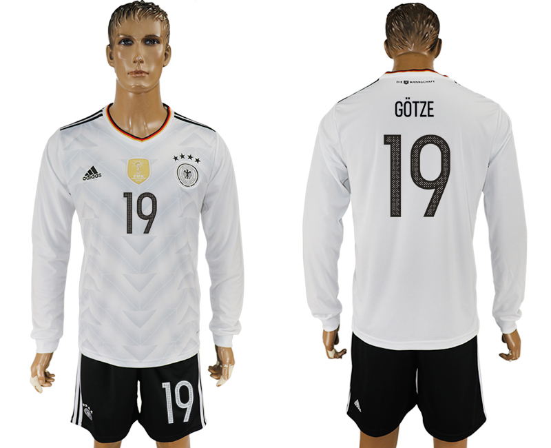 Germany 19 GOTZE Home 2017 FIFA Confederations Cup Long Sleeve Soccer Jersey Germany 19 GOTZE Home 2017 FIFA Confederations Cup Long Sleeve Soccer Jersey