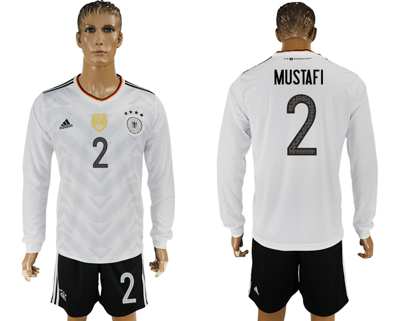 Germany 2 MUSTAFI Home 2017 FIFA Confederations Cup Long Sleeve Soccer Jersey