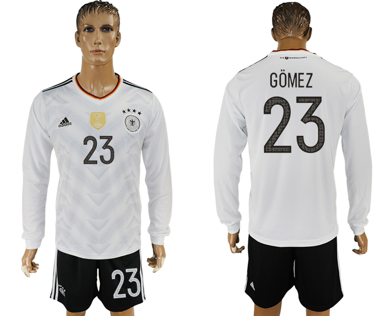 Germany 23 GOMEZ Home 2017 FIFA Confederations Cup Long Sleeve Soccer Jersey