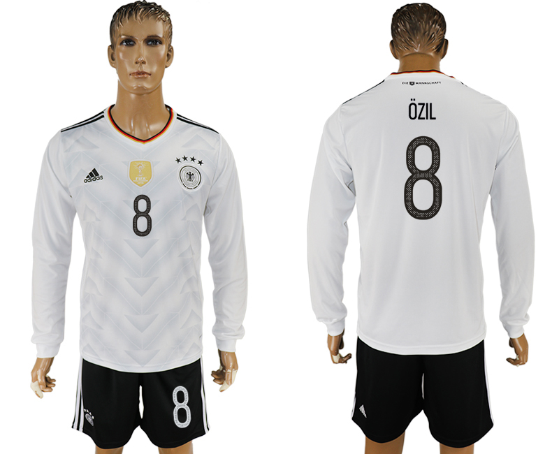 Germany 8 OZIL Home 2017 FIFA Confederations Cup Long Sleeve Soccer Jersey