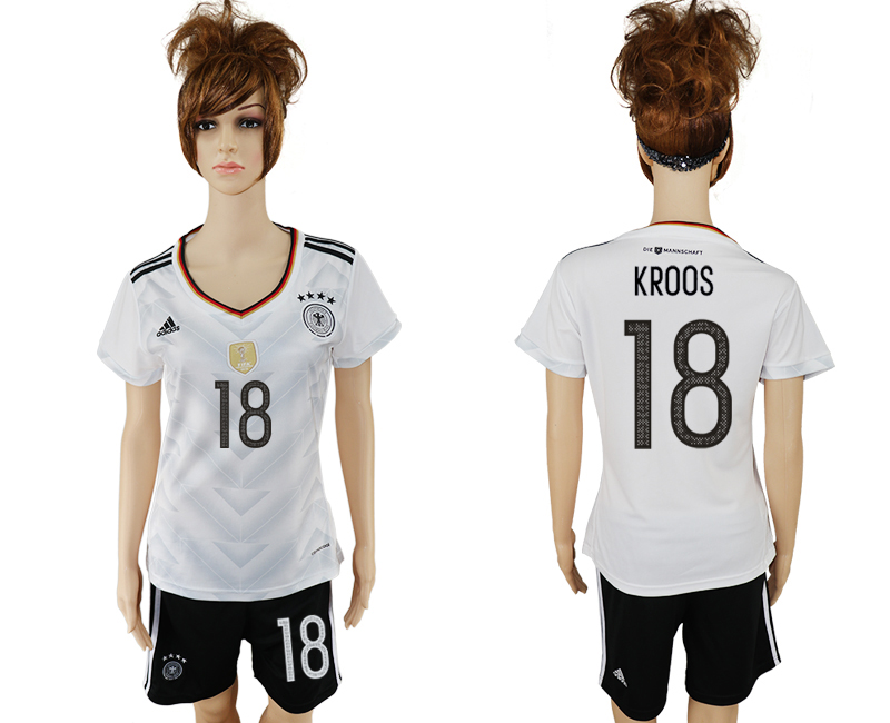 Germany 18 KROOS Home 2017 FIFA Confederations Cup Women Soccer Jersey