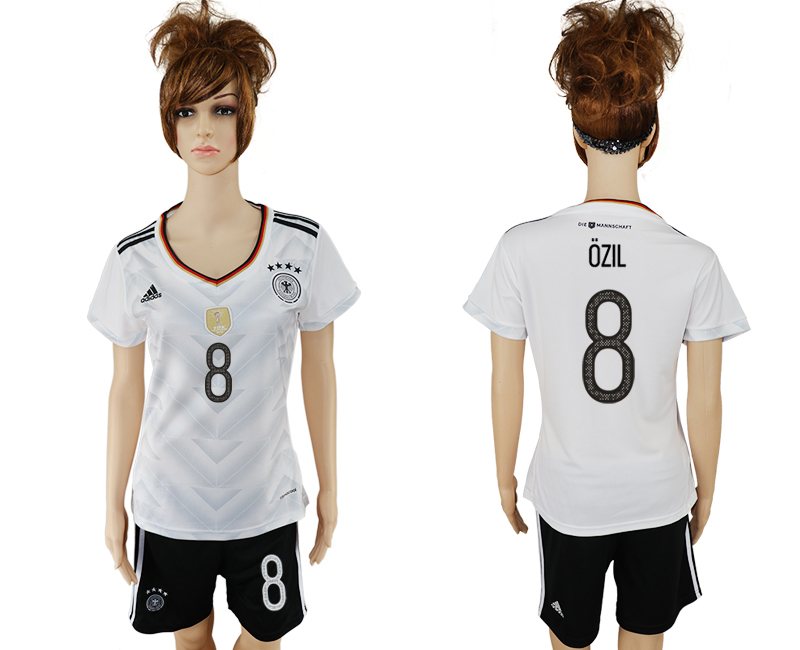 Germany 8 OZIL Home 2017 FIFA Confederations Cup Women Soccer Jersey