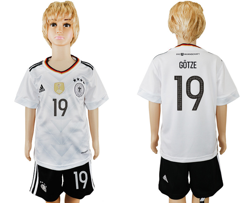 Germany 19 GOTZE Home 2017 FIFA Confederations Cup Youth Soccer Jersey