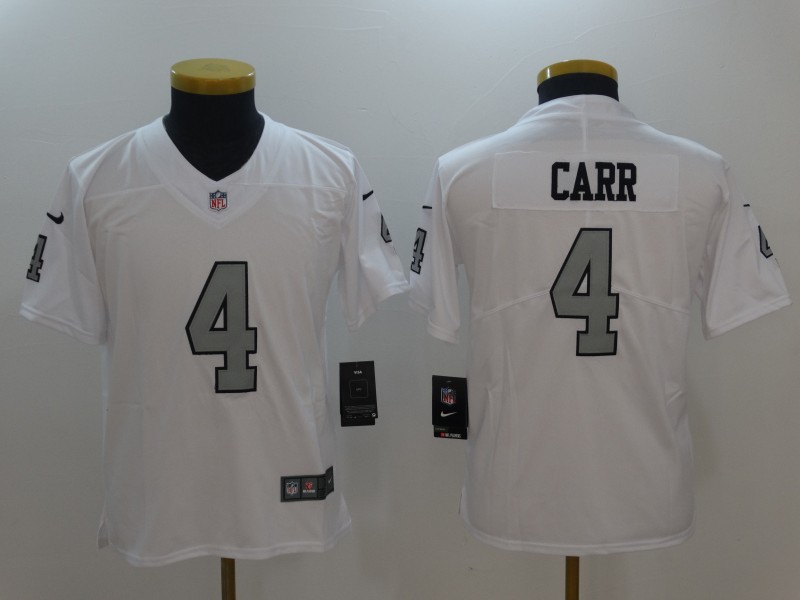 Nike Raiders 4 Derek Carr White Youth Color Rush Limited Jersey