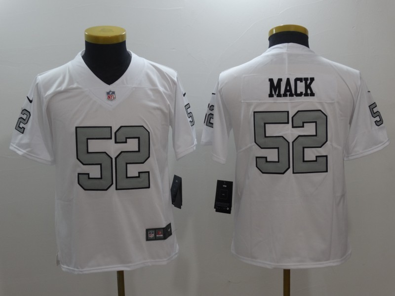 Nike Raiders 52 Khalil Mack White Youth Color Rush Limited Jersey