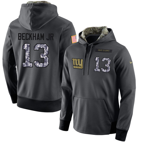Nike Giants 13 Odell Beckham Jr. Anthracite Salute to Service Pullover Hoodie