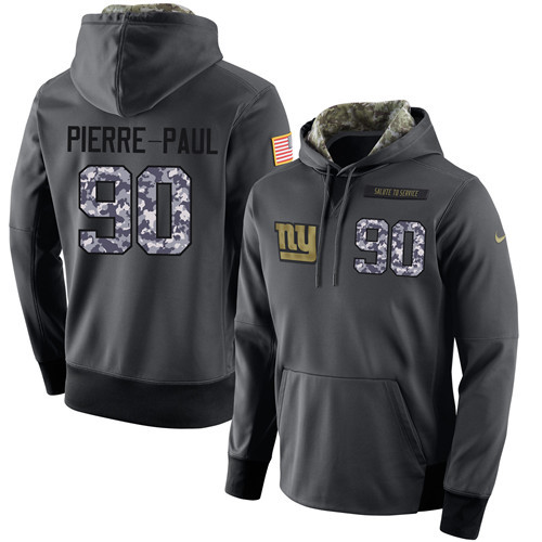Nike Giants 90 Jason Pierre Paul Anthracite Salute to Service Pullover Hoodie