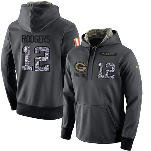 Nike Packers 12 Aaron Rodgers Anthracite Salute to Service Pullover Hoodie Nike Packers 12 Aaron Rodgers Anthracite Salute to Service Pullover Hoodie