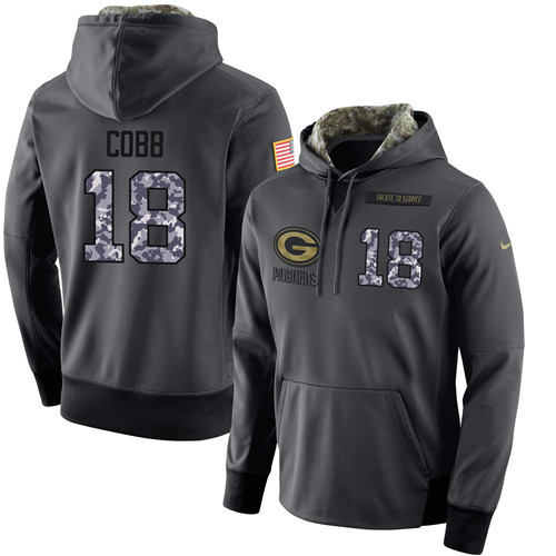 Nike Packers 18 Randall Cobb Anthracite Salute to Service Pullover Hoodie