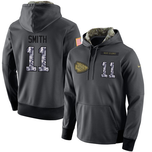 Nike Chiefs 11 Alex Smith Anthracite Salute to Service Pullover Hoodie