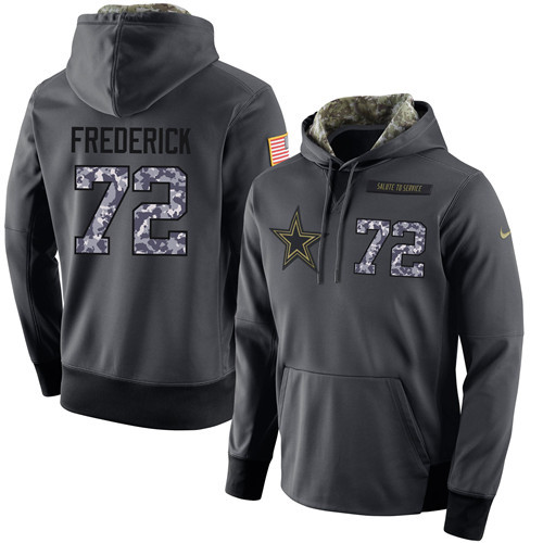 Nike Cowboys 72 Travis Frederick Anthracite Salute to Service Pullover Hoodie Nike Cowboys 72 Travis Frederick Anthracite Salute to Service Pullover Hoodie