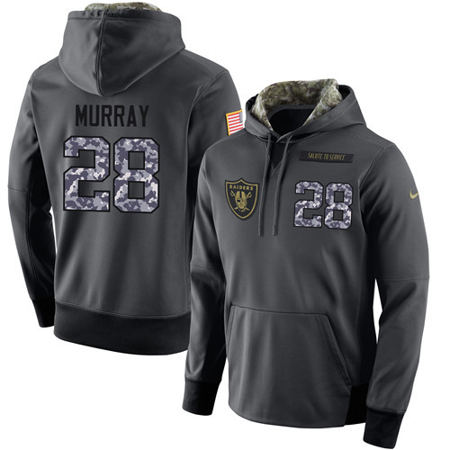 Nike Raiders 28 Latavius Murray Anthracite Salute to Service Pullover Hoodie