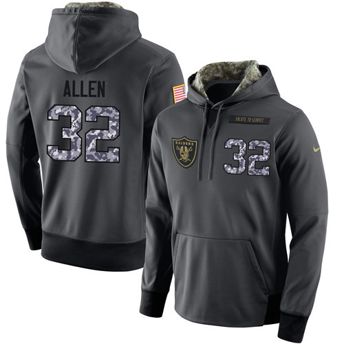 Nike Raiders 32 Marcus Allen Anthracite Salute to Service Pullover Hoodie