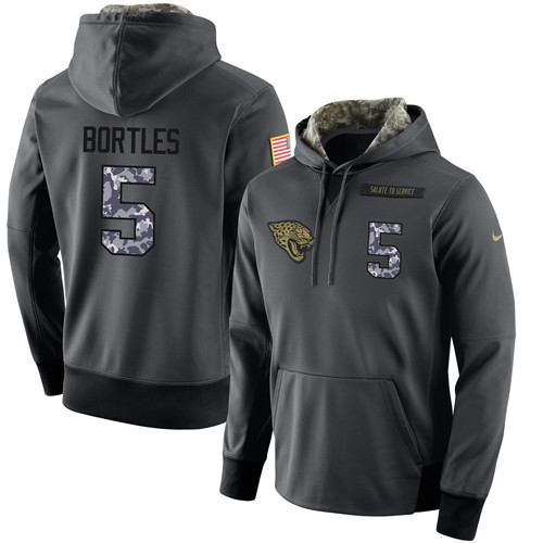 Nike Jaguars 5 Blake Bortles Anthracite Salute to Service Pullover Hoodie