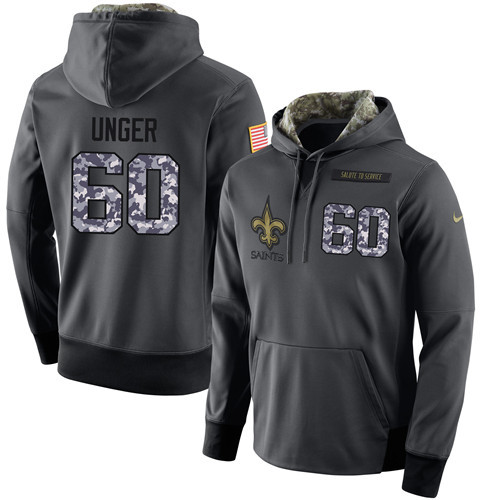Nike Saints 60 Max Unger Anthracite Salute to Service Pullover Hoodie