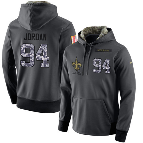 Nike Saints 94 Cameron Jordan Anthracite Salute to Service Pullover Hoodie