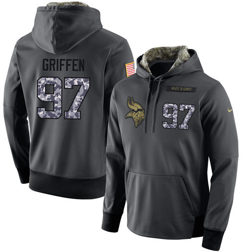 Nike Vikings 97 Everson Griffen Anthracite Salute to Service Pullover Hoodie