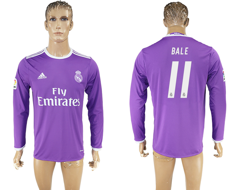 2016-17 Real Madrid 11 BALE Away Long Sleeve Thailand Soccer Jersey