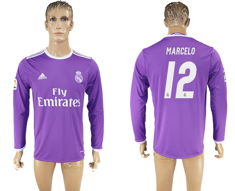 2016-17 Real Madrid 12 MARCELO Away Long Sleeve Thailand Soccer Jersey