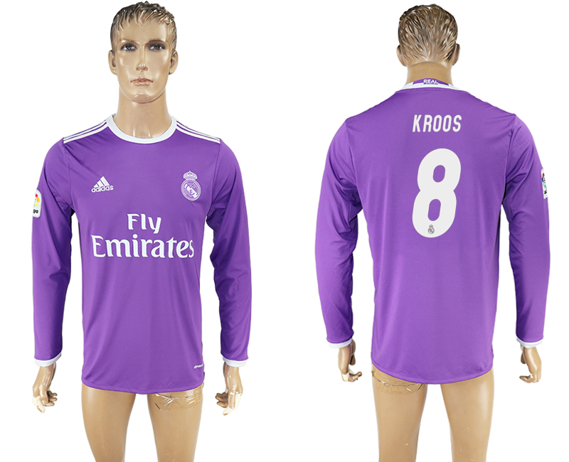 2016-17 Real Madrid 8 KROOS Away Long Sleeve Thailand Soccer Jersey