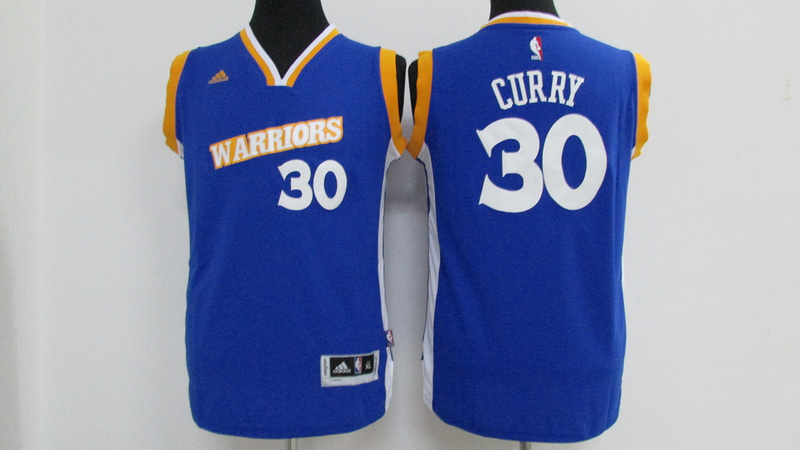 Warriors 30 Stephen Curry Royal Youth Stretch Crossover Swingman Jersey