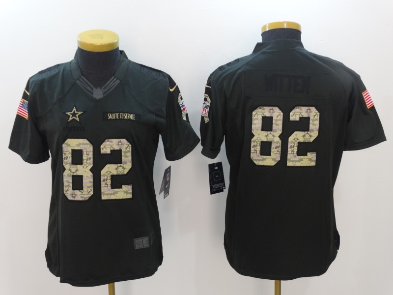 Nike Cowboys 82 Jason Witten Anthracite Women Salute to Service Limited Jersey