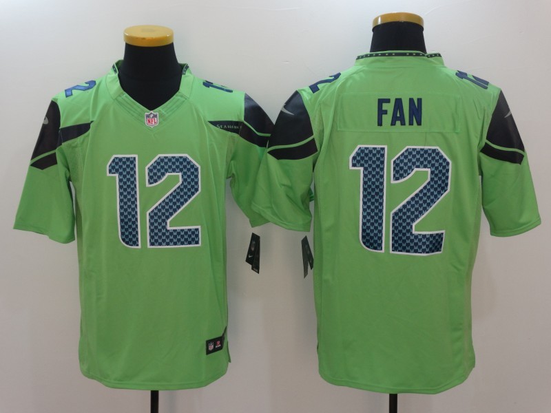 Nike Seahawks 12 Fan Green Color Rush Limited Jersey