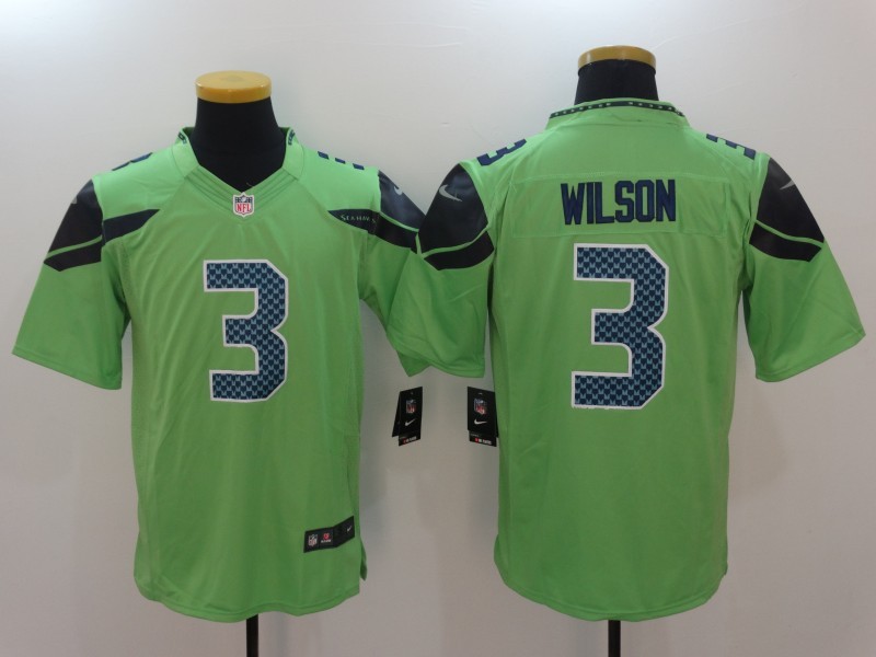 Nike Seahawks 3 Russell Wilson Green Youth Color Rush Limited Jersey