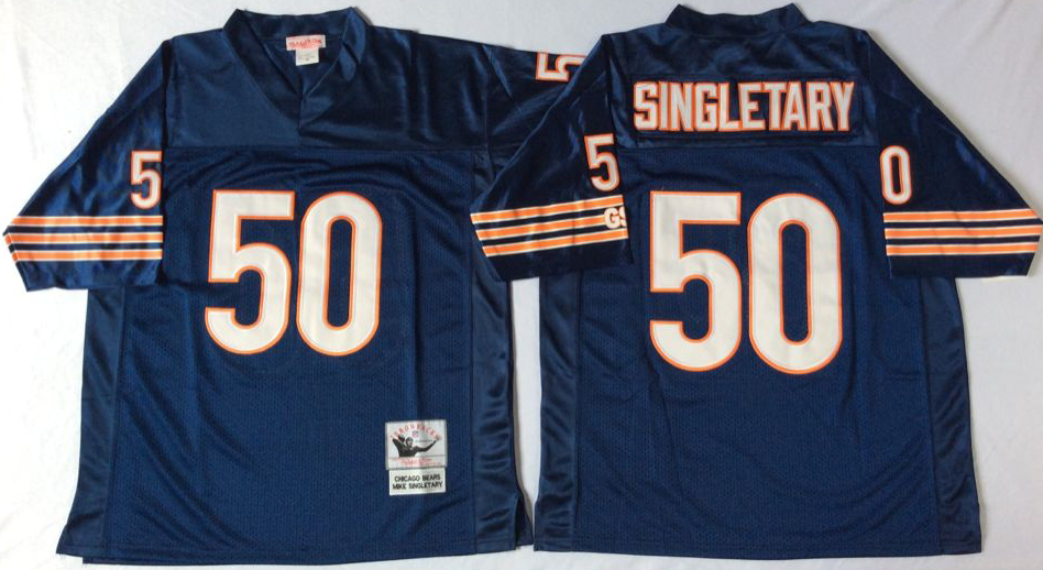 Bears 50 Mike Singletary Blue Throwback Jersey