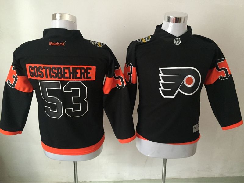 Flyers 53 Shayne Gostisbehere Black Youth Reebok Jersey - Click Image to Close