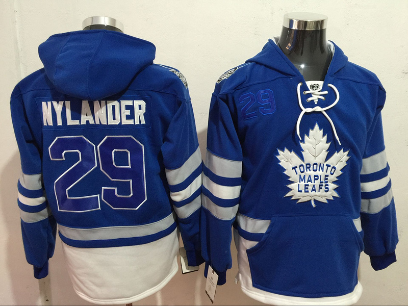 Maple Leafs 29 William Nylander Blue All Stitched Hooded Sweatshirt