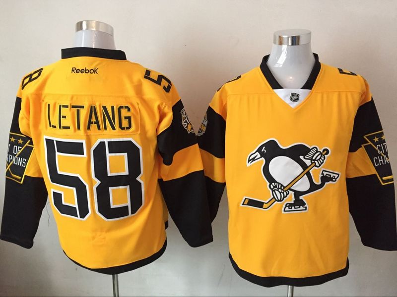 Penguins 58 Kris Letang Gold 2017 Stadium Series Reebok Jersey - Click Image to Close