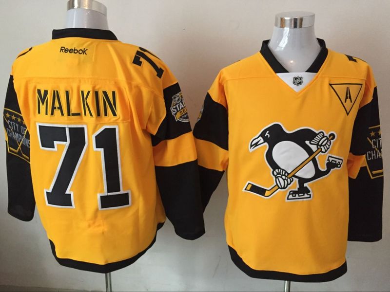 Penguins 71 Evgeni Malkin Gold 2017 Stadium Series Reebok Jersey