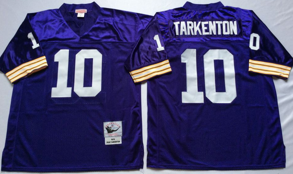 Vikings 10 Fran Tarkenton Purple Throwback Jersey