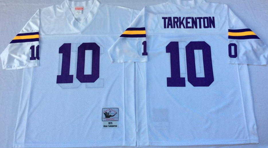 Vikings 10 Fran Tarkenton White Throwback Jersey