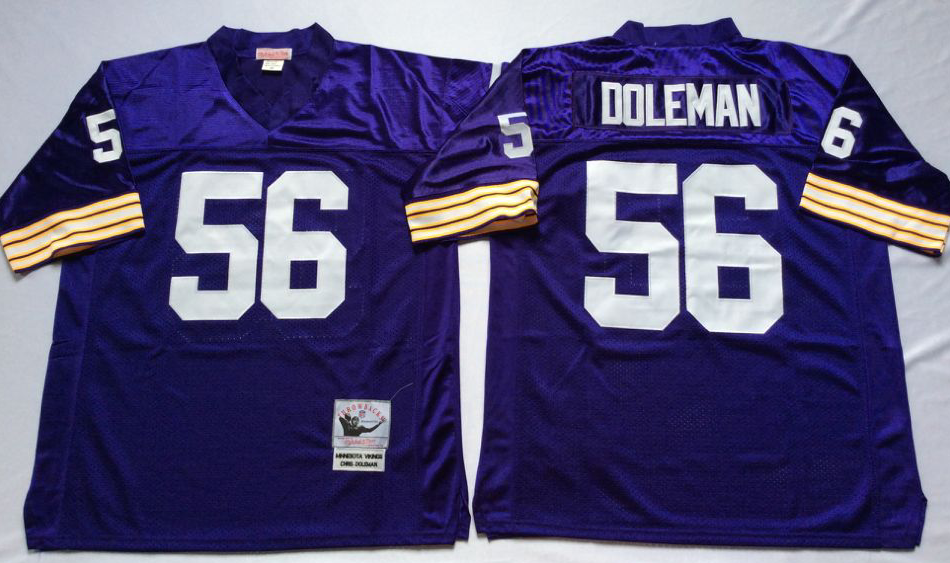 Vikings 56 Chris Doleman Purple Throwback Jersey