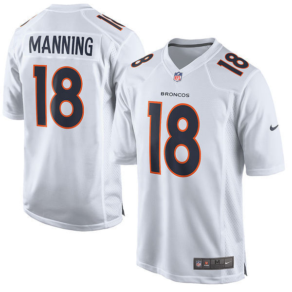 Nike Broncos 18 Peyton Manning White Game Event Jersey